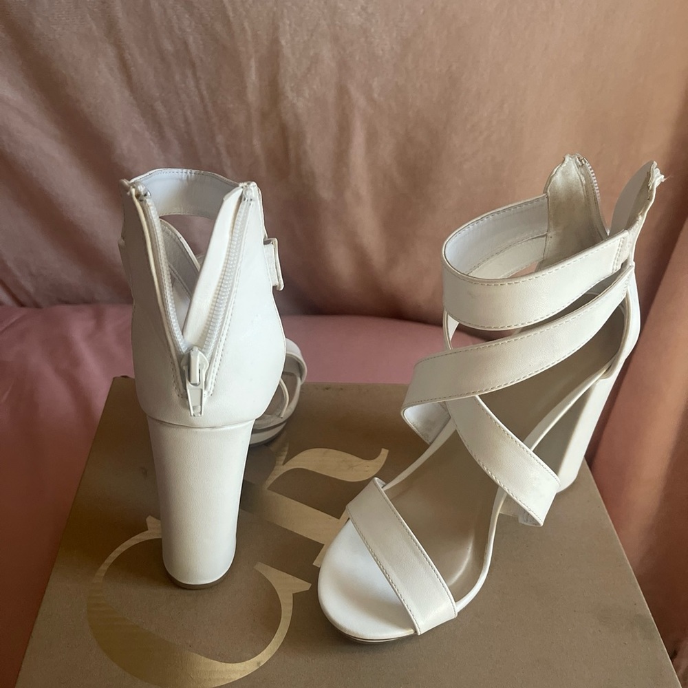 Charlotte Russe size 7 Block heels with zipper back. Sexy